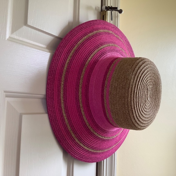 Trina Turk Tuscany Straw Sun Hat Natural Pink OS main image 11